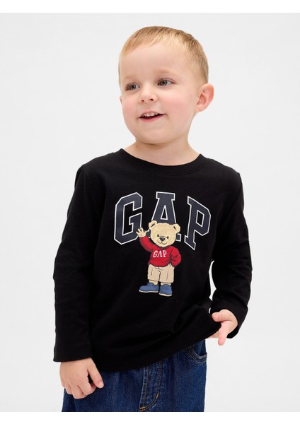Erkek Bebek Siyah Gap Logo T-Shirt