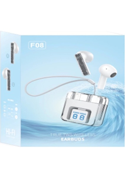 F08 Dijital Şarj Göstergeli Tws Bluetooth Kulaklık - MAVI-(5796) - MB000X-2H18Q0