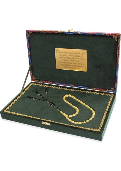 Damla Kehribar Tesbih - 1000 Ayar Gümüş Kazaz Püsküllü - Kapsül Kesim - King Seccer - Premium Kutulu modelleri