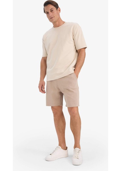 Erkek Beli Bağcıklı Cepli Basic Düz Şort E2616AX25SM