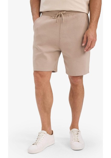 Erkek Beli Bağcıklı Cepli Basic Düz Şort E2616AX25SM