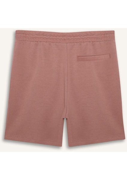Erkek Beli Bağcıklı Cepli Basic Düz Şort