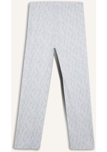 Regular Fit Pijama Takımı Kısa Kollu Üst Desenli Uzun Alt-Fall in Love