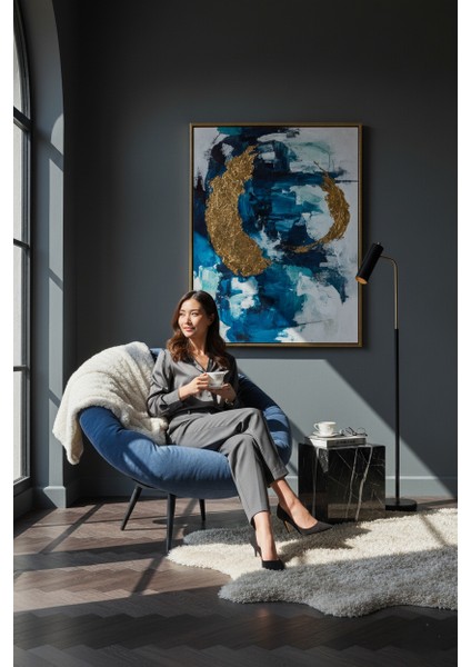 Misuo Berjer | Milano Esintili Minderli ve Yastıklı Tekli Koltuk | Kitap Okuma & Rahat Dinlenme Koltuğu - Lacivert fiyatları