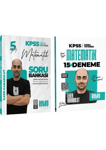 2026 Kpss Gygk Retro Yayınları Matematik Soru Bankası ve Matematik 15 Deneme Seti Ilker Karabulut