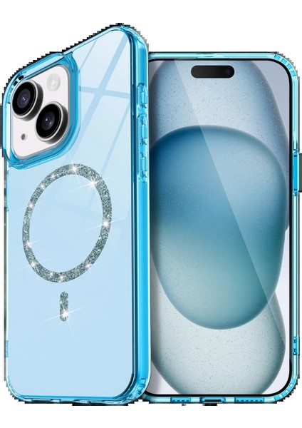 Apple iPhone 15 Plus Live Diamond Magsafe Kapak - MAVI-(5796) - MB000X-2GLFM2