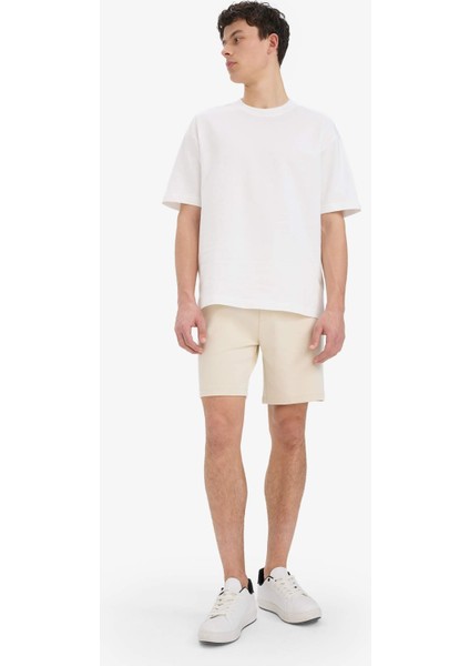 Erkek Beli Bağcıklı Cepli Basic Düz Şort