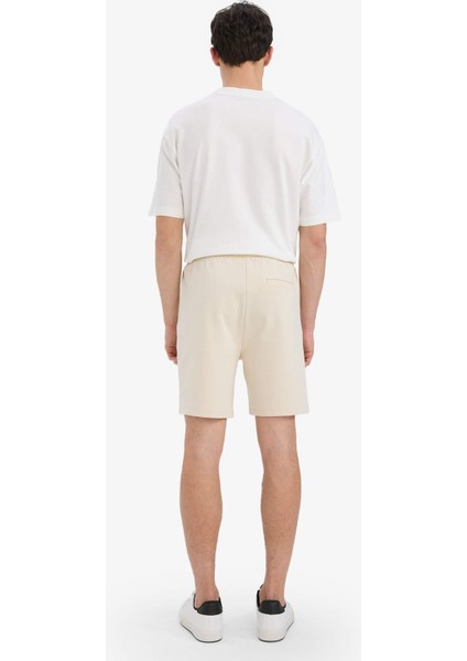 Erkek Beli Bağcıklı Cepli Basic Düz Şort
