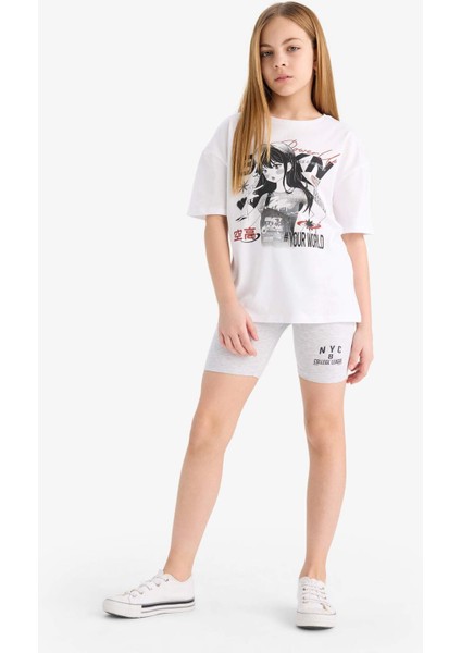 Kız Çocuk Baskılı Biker Tayt E5728A825HS