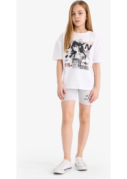 Kız Çocuk Baskılı Biker Tayt E5728A825HS