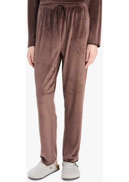 Pijama Takımı Regular Fit Uzun Kollu Velur Üst Uzun Alt-Fall in Love