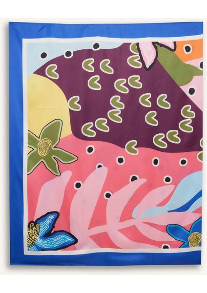 Regular Fit Desenli Saten Plaj Eteği B1443AX25HS