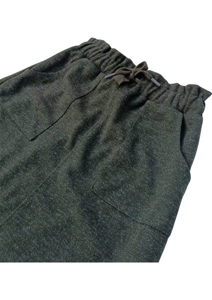 Kız Çocuk Yeşil Kırçıllı Örme Kışlık Etek – Cepli, Bel Lastikli ve Bağcıklı fırsatları