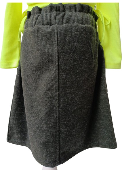 Kız Çocuk Yeşil Kırçıllı Örme Kışlık Etek – Cepli, Bel Lastikli ve Bağcıklı indirimleri