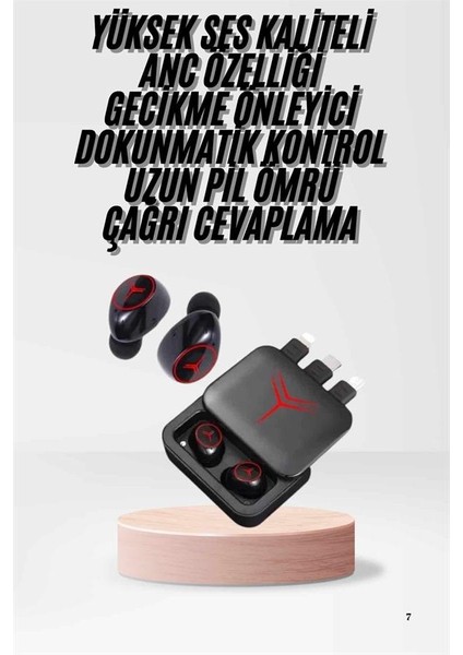 Kablosuz Şarj Göstergeli Powerbank Özellikli Bluetooth Kulaklık Çağrı Cevapla - MB000X-2GX94