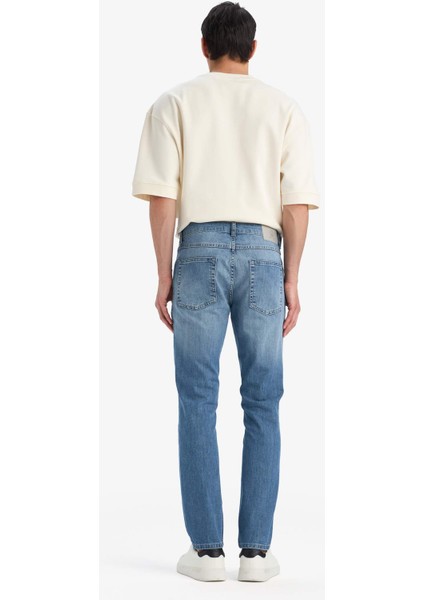 Pedro Slim Fit Dar Kalıp Normal Bel Dar Paça Jean Pantolon