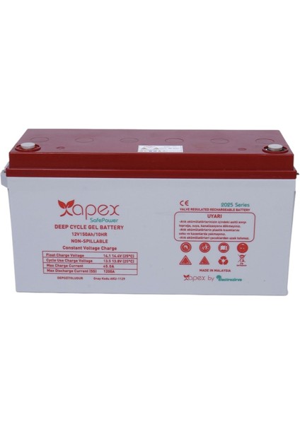 Safepower 12 Volt 150 Amper Jel Akü