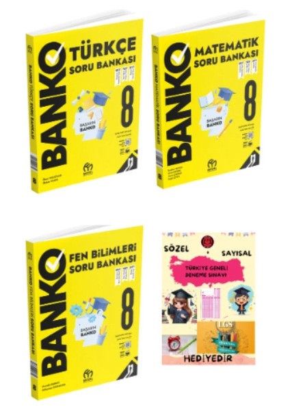 Model Eğitim Yayınları 8. Sınıf Banko Türkçe Matematik Fen Bilimleri Soru Bankası