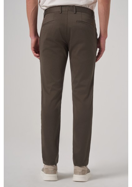 Erkek Haki Pamuk Trend Slim Fit Chino Pantolon indirimleri