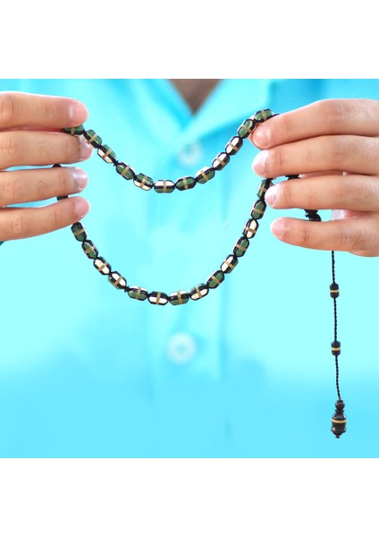 Sistemli Yeşil ve Beyaz Mine Dolgulu Pirinç Sarmal Kapsül Kesim Kuka Tesbih fırsatları