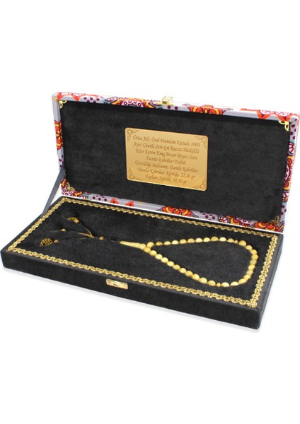Damla Kehribar Tesbih - 1000 Ayar Gümüş Kazaz Püsküllü - Küre Kesim - King Seccer - Premium Kutulu modelleri