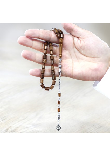 Kararmaz Metal Arnavut Zincir Püsküllü Uçlu Kapsül Kesim Kahverengi Kuka Tesbih modelleri