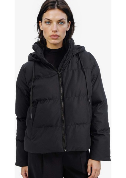 Standart Fit Kapüşonlu Fermuarlı Cepli Şişme Mont E9592AX25SP