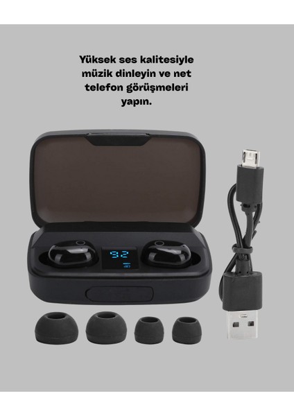 10 Metre Çekim Mesafeli Hafif Tasarımlı Bluetooth Kulaklık ve Şarj Kutusu Seti - MB000X-2H4D02 indirimleri