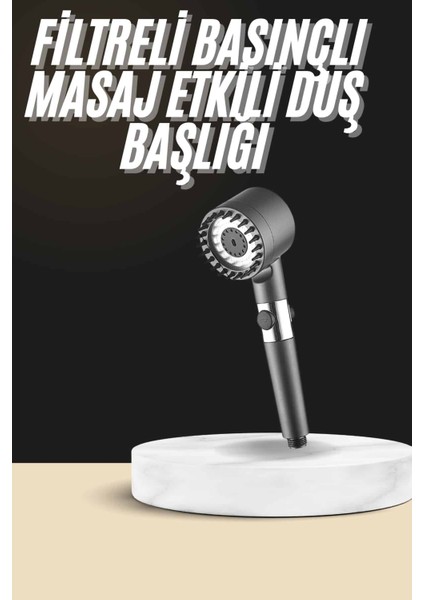 Duş Başlığı Profesyonel Masaj Başlıklı 3 Modlu Yeni Nesil Masaj Uçlu Su Tas - MB000X-2H664