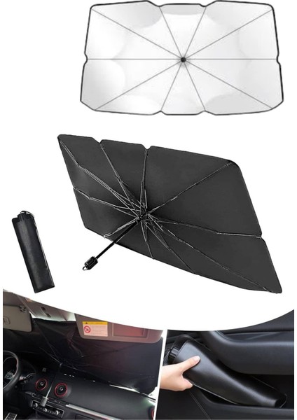 Oto Ön Cam Güneşliği Otomatik Katlanabilir Gölgelik Oto Cam Şemsiye - MB000X-2H6551 indirimleri
