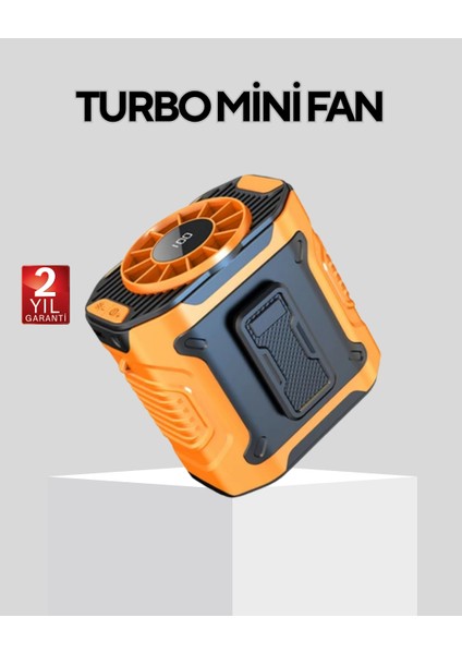 Dijital Ekranlı Turbo Mini Fan – 3 Kademeli Hız Sessiz Çalışma ve Type-C Şar - MB000X-2GUZS