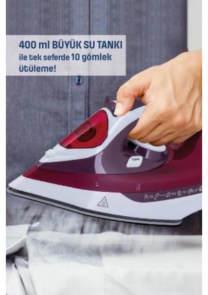 Modern Tasarım 2200W Dayanıklı Buharlı Seramik Kaplama Ütü - MB000X-2H6168 fırsatları