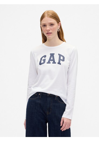 Kadın Beyaz Favorite Gap Logo T-Shirt