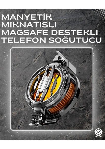 LED Işıklı Telefon Soğutucu | Ultra Sessiz Fan | Mıknatıslı ve Aparatlı Bağ - MB000X-2GWN7