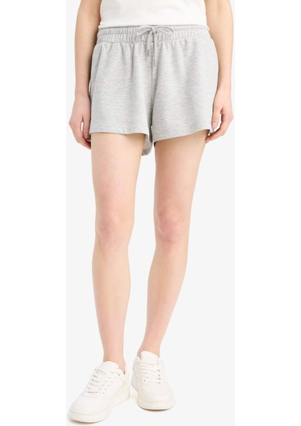 Regular Fit Beli Bağcıklı Normal Bel Düz Paça Şort C7600AX25SM