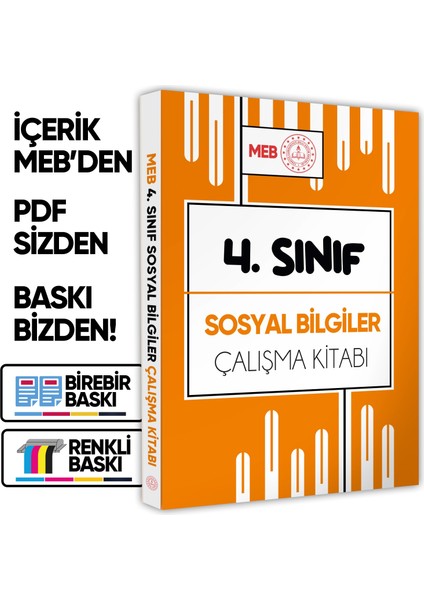 2025 Meb Ödm Ilkokul 4.sınıf Sosyal Bilgiler Çalışma Kitabı Alıştırmalı Soru Bankası Baskı Ücreti