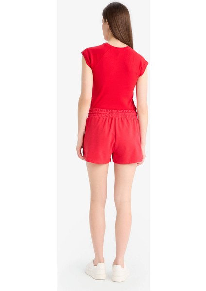 Regular Fit Beli Bağcıklı Normal Bel Düz Paça Şort C7600AX25SM