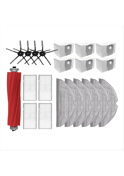 Roborock S7 Maxv Ultra S7 Pro Ultra Robot Süpürge Aksesuarları Hepa Temizleme Rulo Fırçası Ana Yan Fırça Paspas Filtresi (Yurt Dışından)