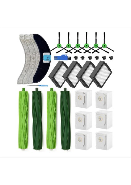 Combo J7+/j7 Plus Robot Süpürge Için Yedek Parçalar Lastik Fırçalar+ Paspas Pedleri+ Hepa Filtreler (Yurt Dışından)