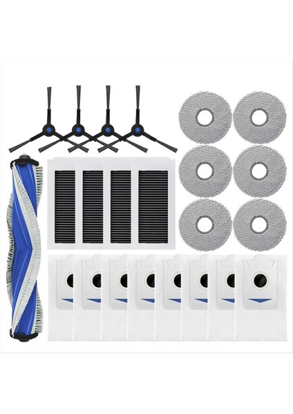 Ecovacs X5 Omnı / X5 Pro Omnı Robot Süpürge Yedek Parçaları Toz Torbası Ana Yan Fırça Filtre Paspas Aksesuarları Için Uygundur (Yurt Dışından)