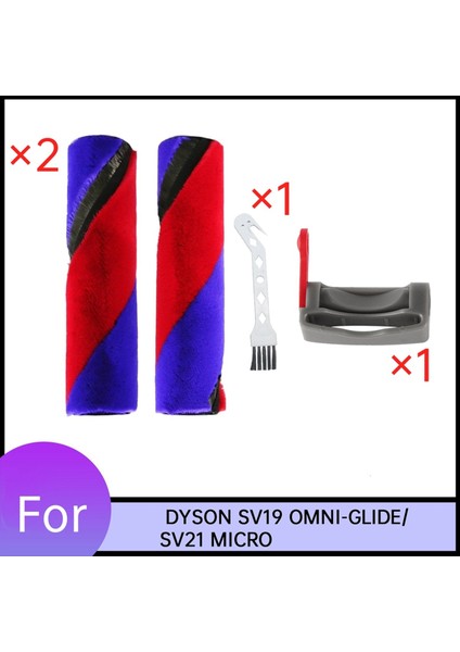 Dyson SV19 OMNI-GLIDE/SV21 Mıcro Elektrikli Süpürge Yumuşak Kadife Çift Silindirli Fırça Için 2 Adet Ana Fırça + Anahtar Kilidi (Yurt Dışından)