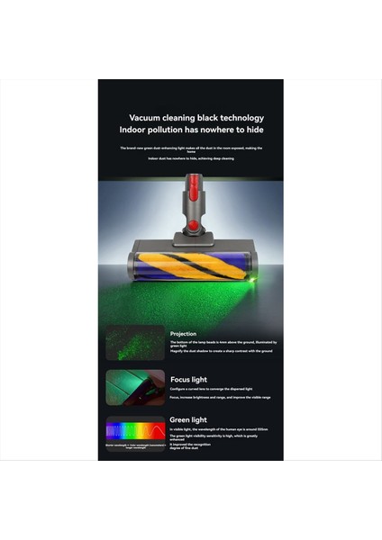 Dyson V15 V11 V10 V8 V7 Sert Zeminler Için Yeşil Optik LED Işıklı Vakum Yumuşak Silindir Temizleme Başlığı (Yurt Dışından) modelleri