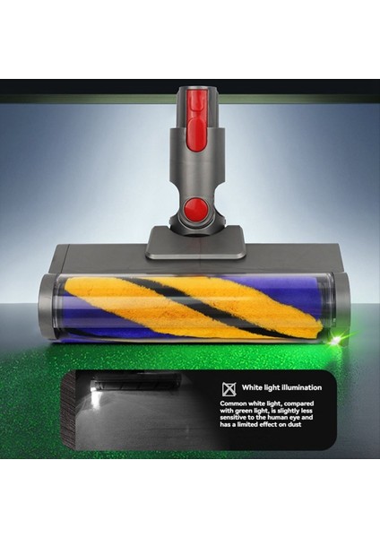 Dyson V15 V11 V10 V8 V7 Sert Zeminler Için Yeşil Optik LED Işıklı Vakum Yumuşak Silindir Temizleme Başlığı (Yurt Dışından) fırsatları