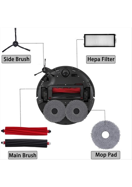 Roborock Qrevo Master/qrevo Slim Robot Süpürge Aksesuar Seti Ana Yan Fırça Hepa Filtreler Paspas Pedleri Toz Torbaları (Yurt Dışından) modelleri