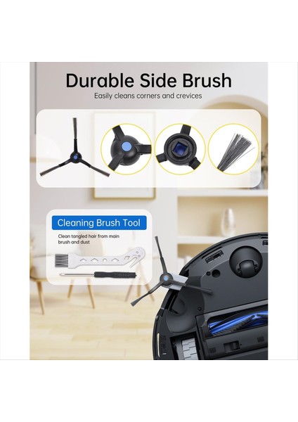 Ecovacs Deebot T50 OMNI/T50 Pro OMNI/T50 Max Pro Omni Robot Süpürge Aksesuarları, Ana Fırçalar, Paspas Pedleri (Yurt Dışından) fiyatları