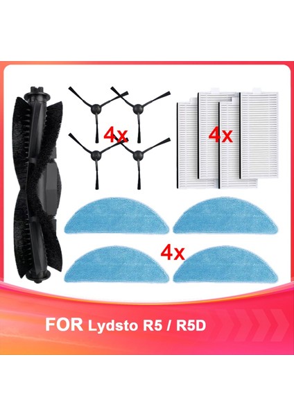 Lydsto R5 / R5D Yedek Parçaları ile Uyumlu Ana Yan Fırça Hepa Filtre Paspas Bezi Toz Torbası Aksesuarlar Sarf Malzemeleri (Yurt Dışından)