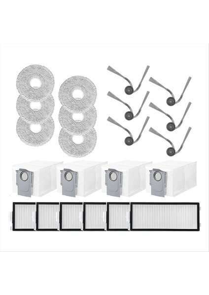 Roborock Saros Z70 Robot Süpürge Yedek Parça Aksesuarları Ana Yan Fırça Filtre Paspas Bezi Toz Torbası (Yurt Dışından)