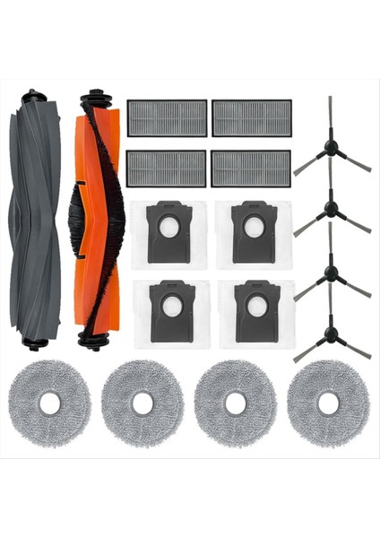 X30 Ultra Robot Vakum ve Paspas Combo Ana Yan Fırça Hepa Filtre Paspas Pedi Toz Torbası Aksesuarları Parçaları (Yurt Dışından)