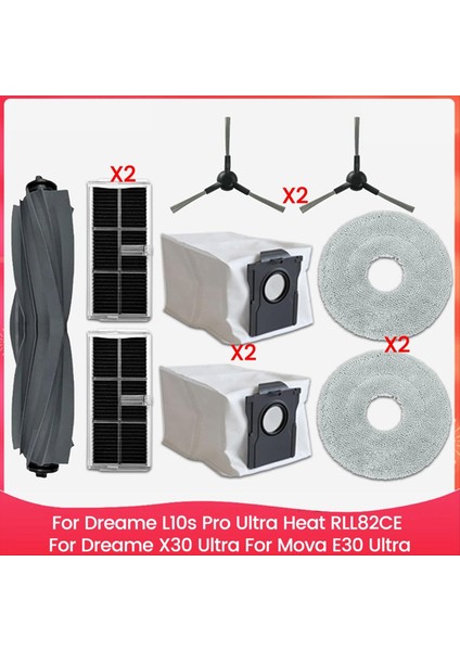 Dreame L10S Pro Ultra Heat RLL82CE, Dreame X30 Ultra ve Mova E30 Ultra Elektrikli Süpürge Parçaları Için Aksesuar Kiti (Yurt Dışından)