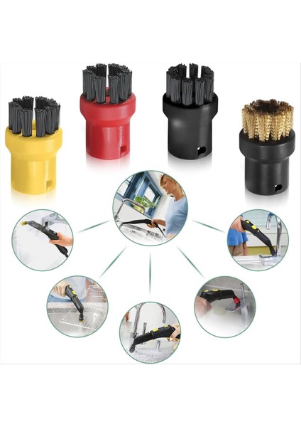 Karcher Sc1/sc2/sc3/sc4/sc5 Buharlı Temizleyici Yuvarlak Fırça Güçlü Nozul Başlığı O Halkası Yarık Kazıma Fırçası (Yurt Dışından) fiyatları